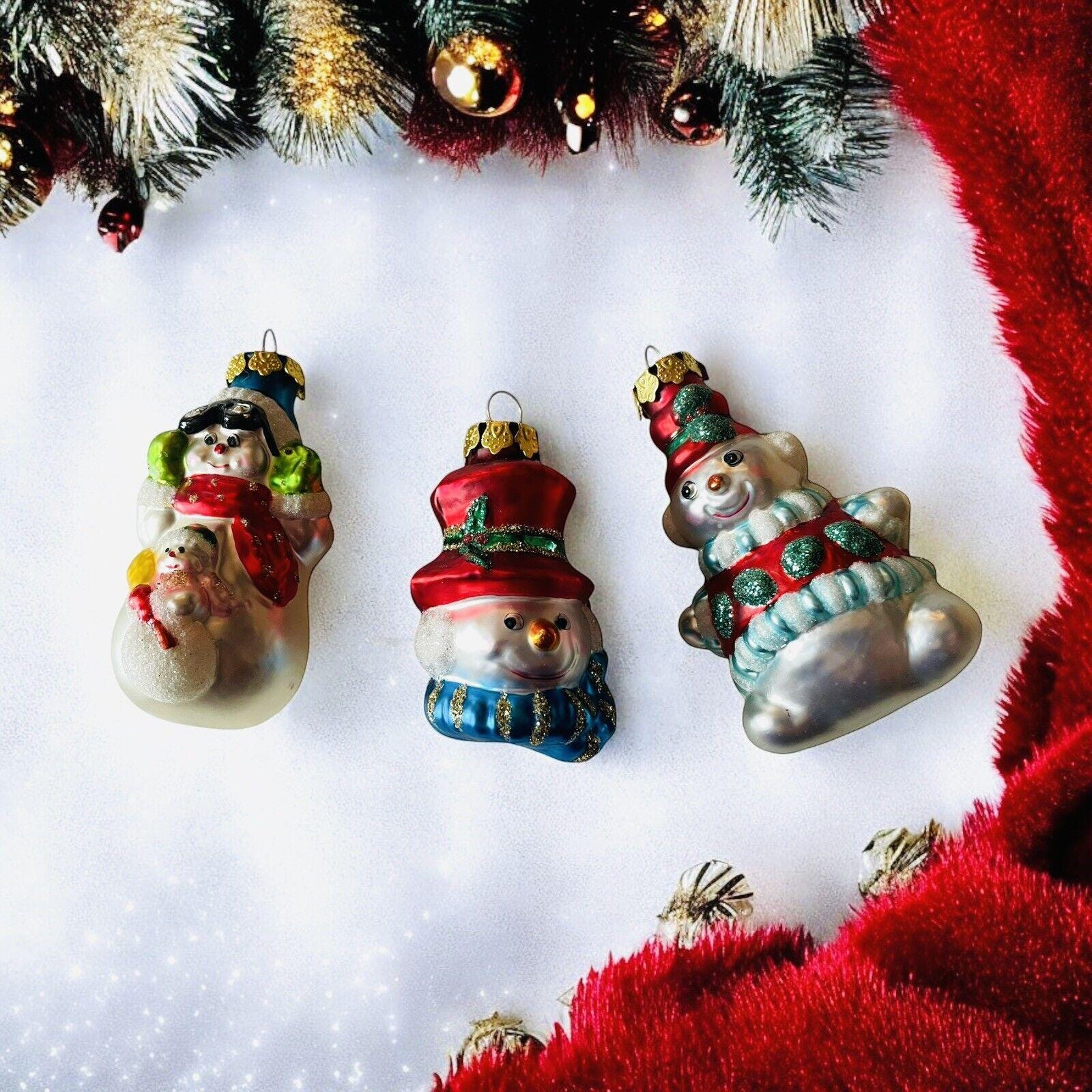 VTG 吹きガラス 雪だるま オーナメント 3 個セット - Etsy 日本
