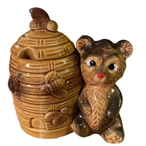VTG 1960's Armbee Ceramic Honey Pot Made in Japan 5x5x3