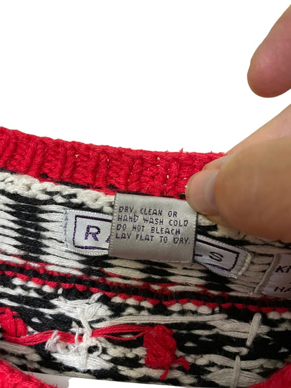 VTG Raphels Hand Knit Cotton Ramie Sweater Winter… - image 3