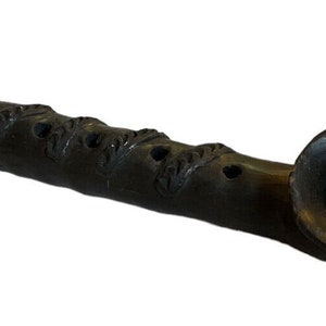Barro Negra Black Clay Flute Oaxaca Mexico VTG artisan made