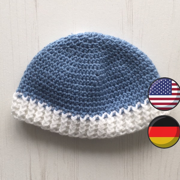 Crochet pattern - instant PDF download - baby hat - hat for newborns - crochet hat - pattern - crocheted children's hat - German/English