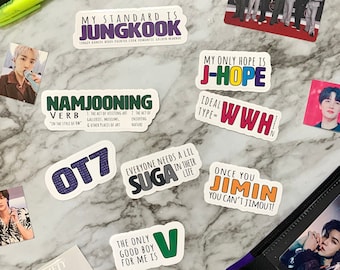 Bangtan Member Name Stickers: Kpop Journal Planner Decals
