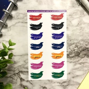 Bangtan Birthdays Sticker Sheet | kpop j-hope RM Suga V Jimin Jungkook Jin journal calendar planner sticker | kpop stickers