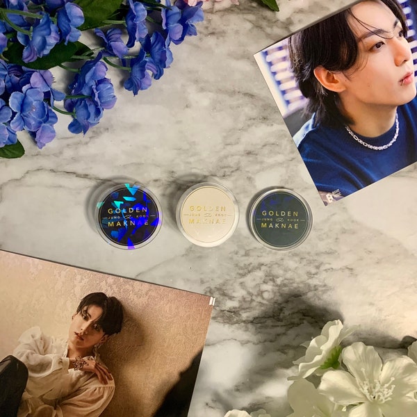 Jungkook Golden Album Inspired Acrylic Pins | BTS kpop jungkook jeon jungkook golden maknae | acrylic pins memorabilia
