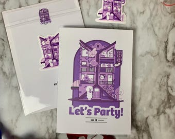 Let's Party Greeting Card | kpop j-hope RM Suga V Jimin Jungkook Jin | holiday birthday