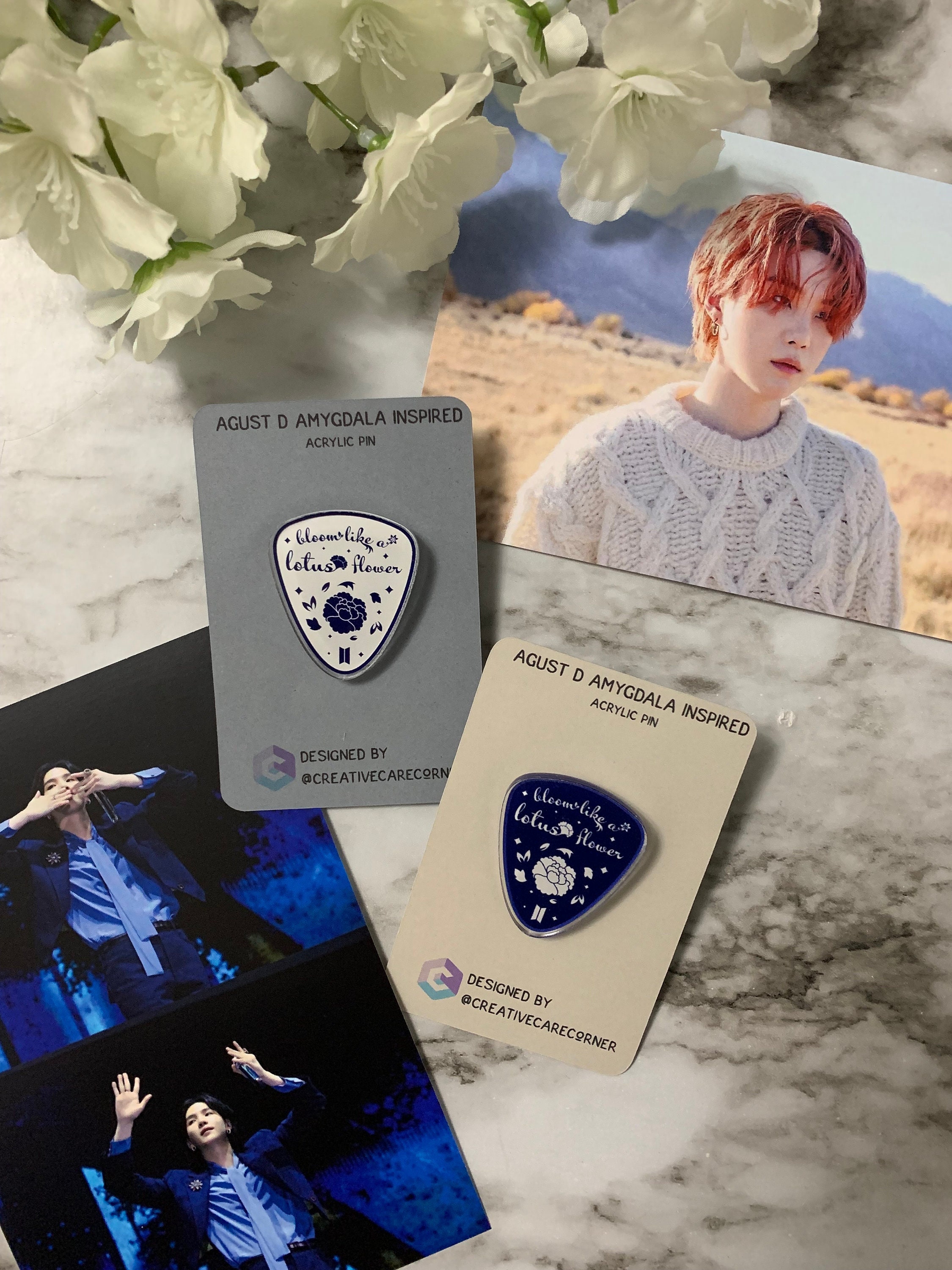 AGUST D Amygdala Inspired Acrylic Pins | kpop suga agust d min yoongi | acrylic pins memorabilia