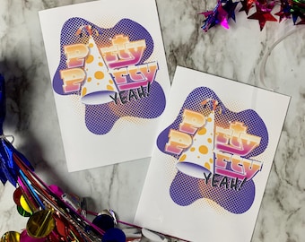 Party Party Yeah Greeting Card: Kpop Jungkook Theme with Sticker
