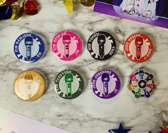 KPOP Member Mic Inspired Acrylic Pins | kpop gifts for army