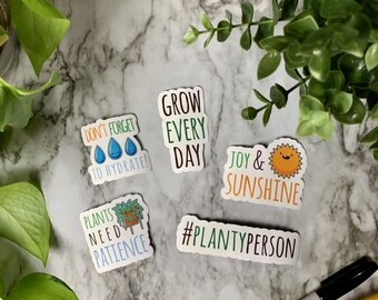 Planty Things Die Cut Vinyl Sticker Flakes | plant nature hydrate journal calendar planner sticker