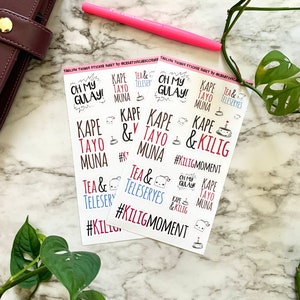 Taglish Things (Tagalog English) Sticker Sheet | Filipino Tagalog Philippines pilipinas pinoy journal calendar planner sticker
