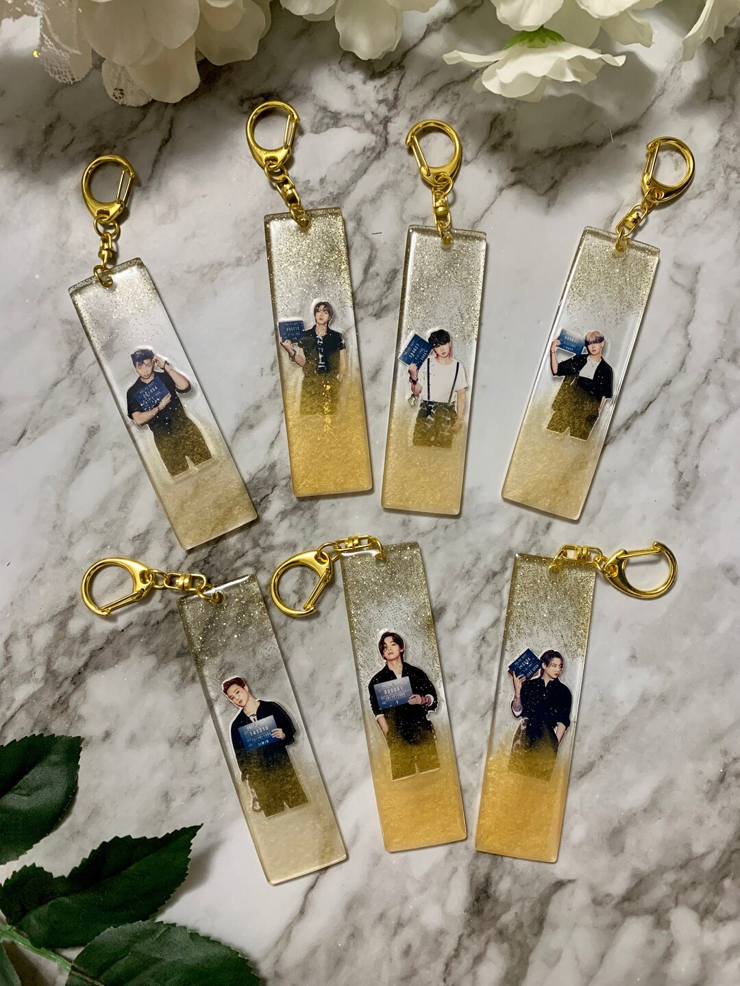 BTS Butter Yellow Gold Keychain RM Jin Suga Jhope Jimin V BTS Keychain