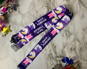 Purple Whale Swim Forever Kpop Breakaway Lanyard