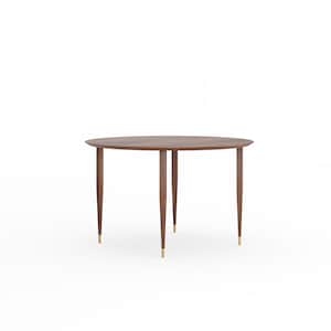 Round dining walnut table, kitchen table, mid century modern, large walnut table