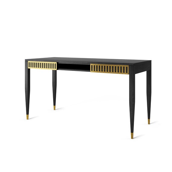 Black and brass office desk best sale