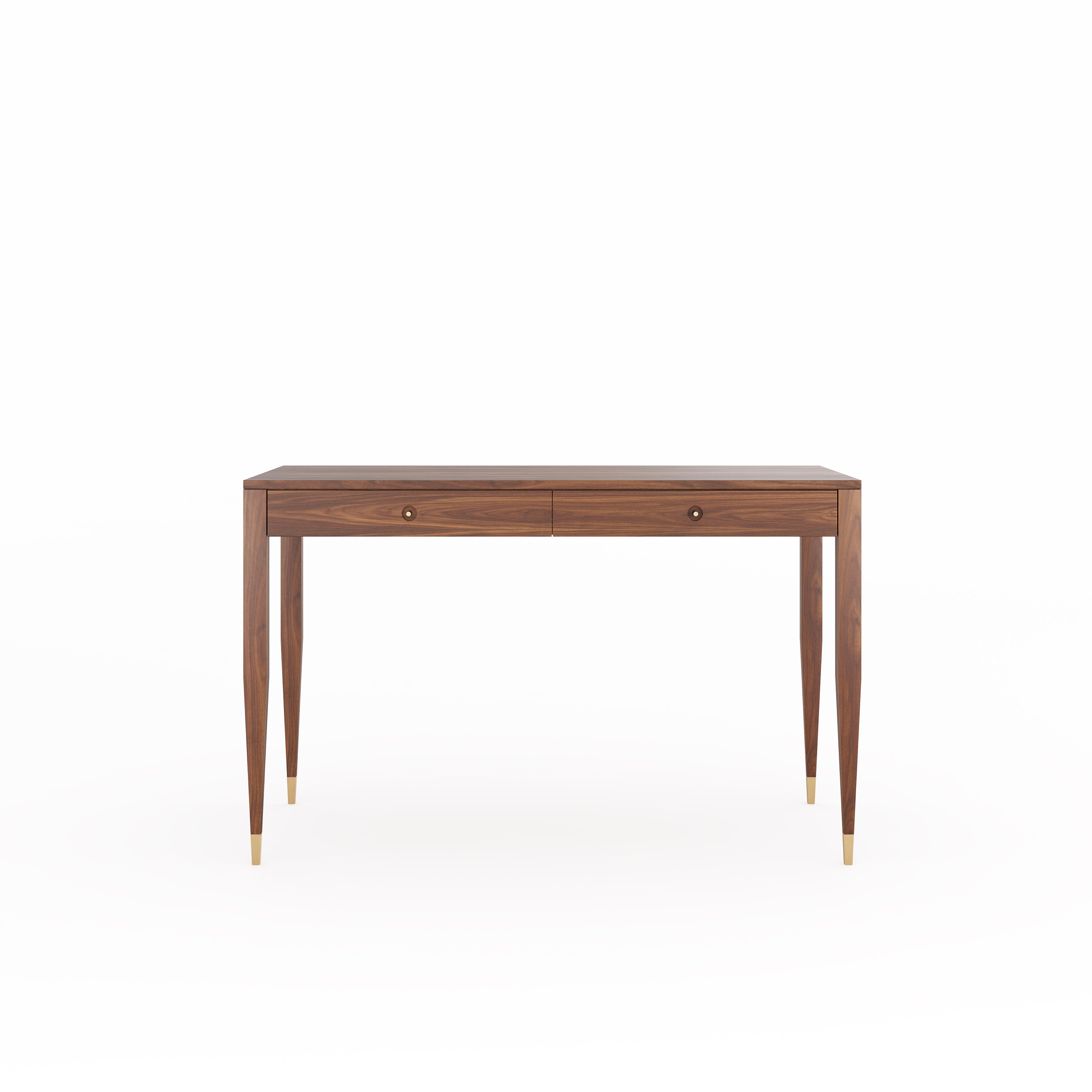 Walnut Desk With Two Drawers, Mid Century Modern Home Office Desk - Etsy