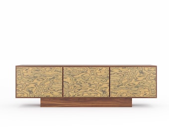 Walnut Sideboard with Ettore Sottsass Veneer – Handmade Mid Century Modern Credenza