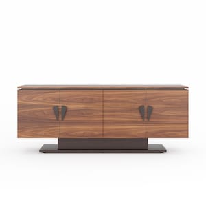 Luxury Walnut and Wenge Veneer Sideboard – Modern Premium Storage Cabinet, Handmade Buffet & Credenza, Mid-Century Modern, 80 cm Height