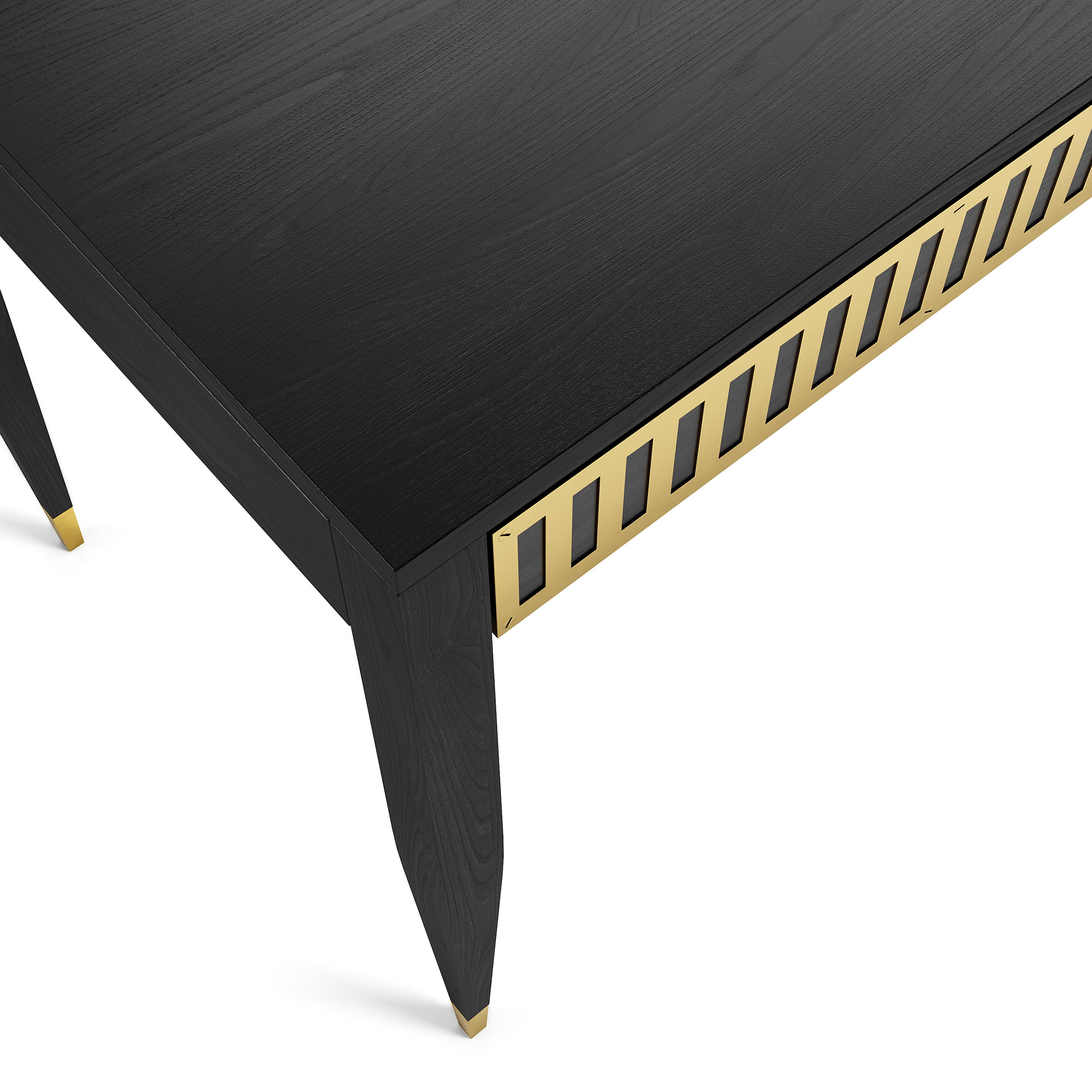Black Oak Office Desk With Two Solid Oak Drawers and Shelf - Etsy