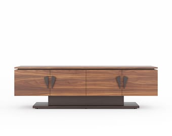 Walnut & Wenge Sideboard – Handmade Mid Century Modern Media Console Cabinet