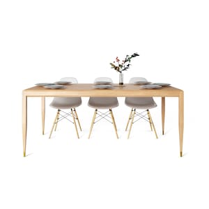 Dining table, oak wood kitchen table, mid century modern, scandinavian, solid oak table