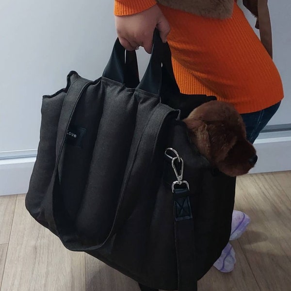 Porte-animaux pour chiens, porte-chien ouvert étanche, étui en fourrure pour porte-animaux, cadeau pour parent d'animal de compagnie -porte-chien, sac pour petit chien, chiot pour chiens,