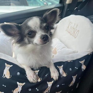 Personalized Dog Car Seat: Double-Sided Pet Carrier & Bed