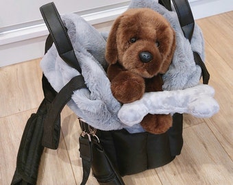 Wasserdichter Hundeträger: Pelz-Haustier-Reisetasche mit Lederriemen