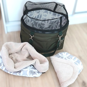 Tiertasche Reisebox, Tasche Luft, Flugtasche, Hundetasche mit Fell, Hundebett, Hundeautositz