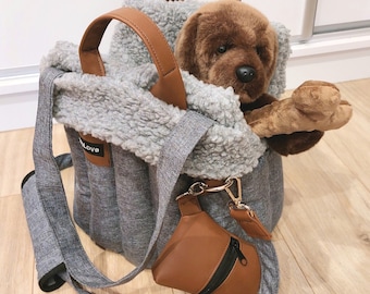 Wasserdichter offener Hundeträger: Pelz-Haustier-Reisetasche mit Zubehör