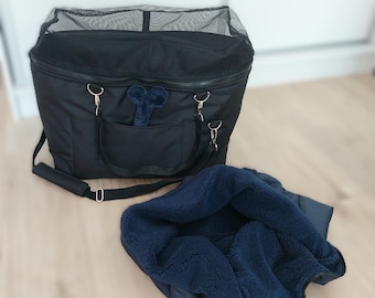 Black & Navy Hunde-Reisetasche: Faltbare, von der Fluggesellschaft zugelassene Haustierbox