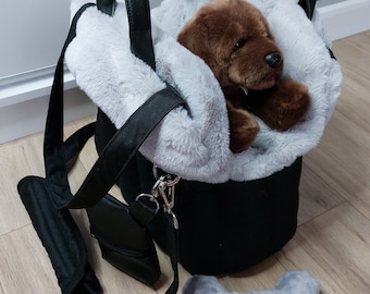 Waterproof Pet Carrier: Fur-Lined Travel Bag for Small Dogs