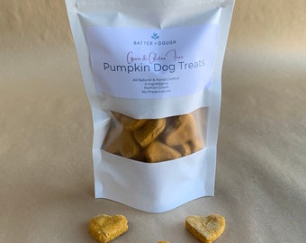 Pumpkin Dog Treats - Grain and Gluten-Free - 4 oz Bag - No Preservatives - Human Grade