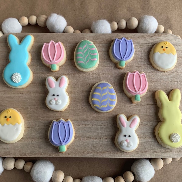 12 Mini Decorated Easter Sugar Cookies -- Gluten-Free