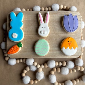 6 Decorated Easter Sugar Cookies - Gluten-Free - Medium Size