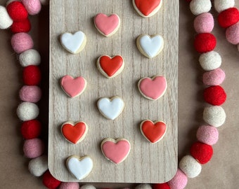 12 Mini Valentine Heart Sugar Cookies - Gluten-Free - Valentine/Galentine Day Cookies