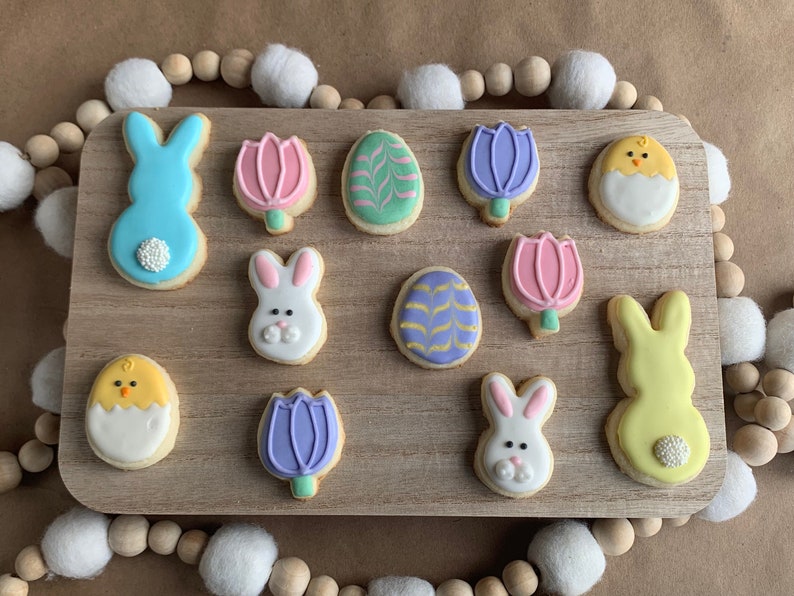 12 Mini Decorated Easter Sugar Cookies Gluten-Free image 1