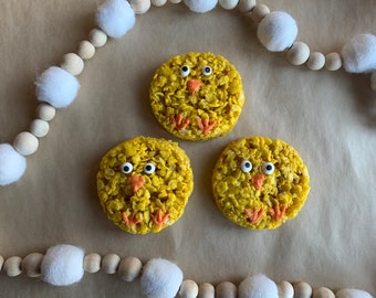 Easter Chick Brown Butter and Sea Salt Rice Crispy Treats - Gluten Free - 6 or 12 - Easter Basket Treat