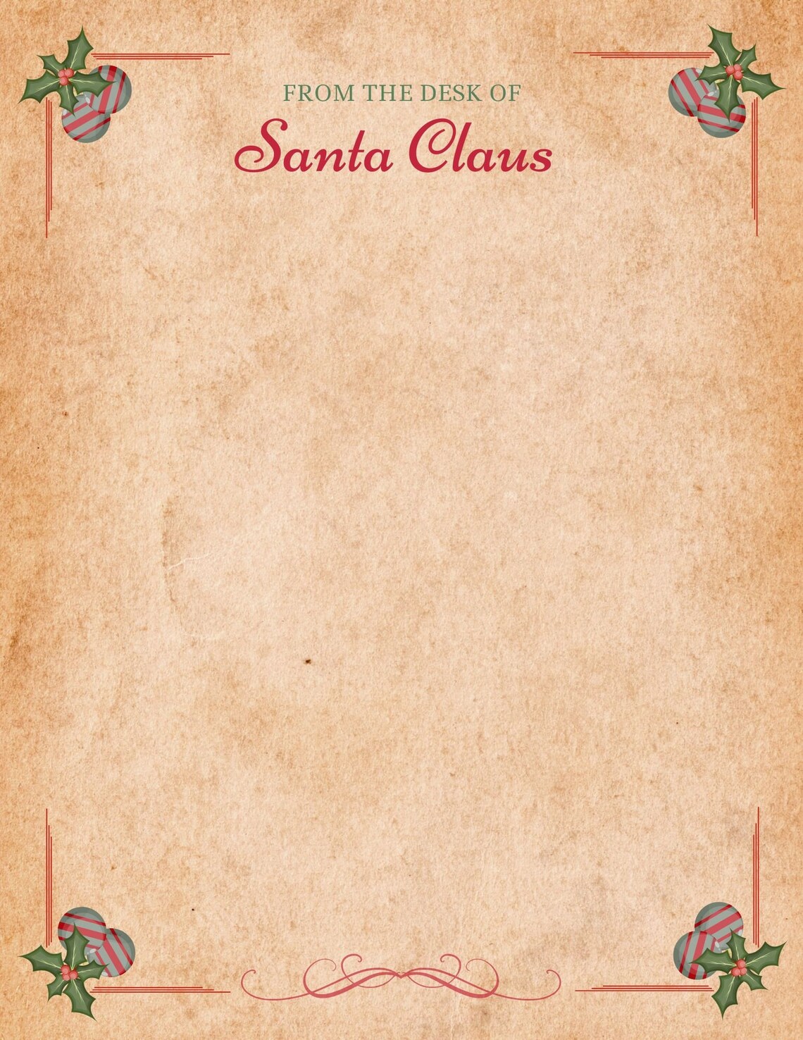 Santa Letter Head, Letter From Santa, Santa Reply Letter, Christmas Printable, Instant Download ...