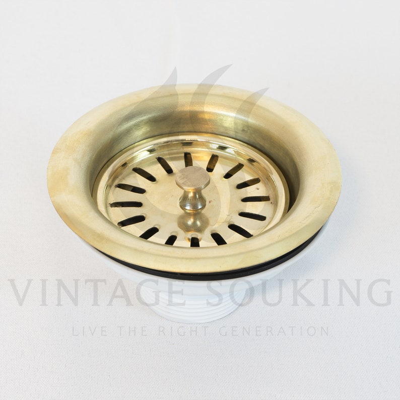 Slotted Strainer Basket With Lift Stopper 31/2 Brass Etsy