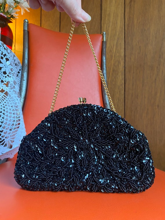 Vintage La Regale Black Beaded Purse – The Blue Butterfly