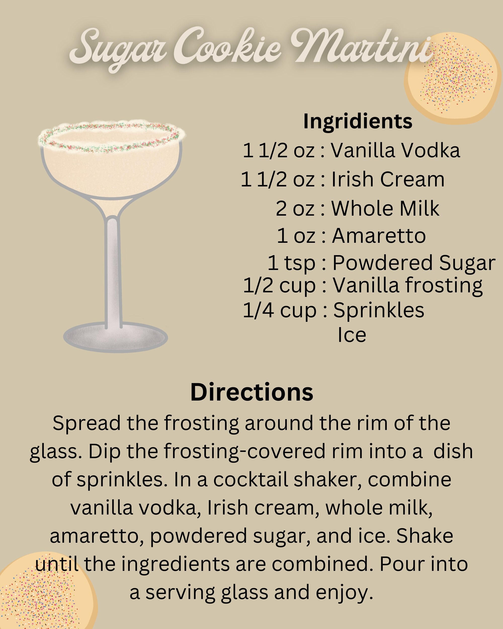 Sugar Cookie Martini Cocktail Recipe
