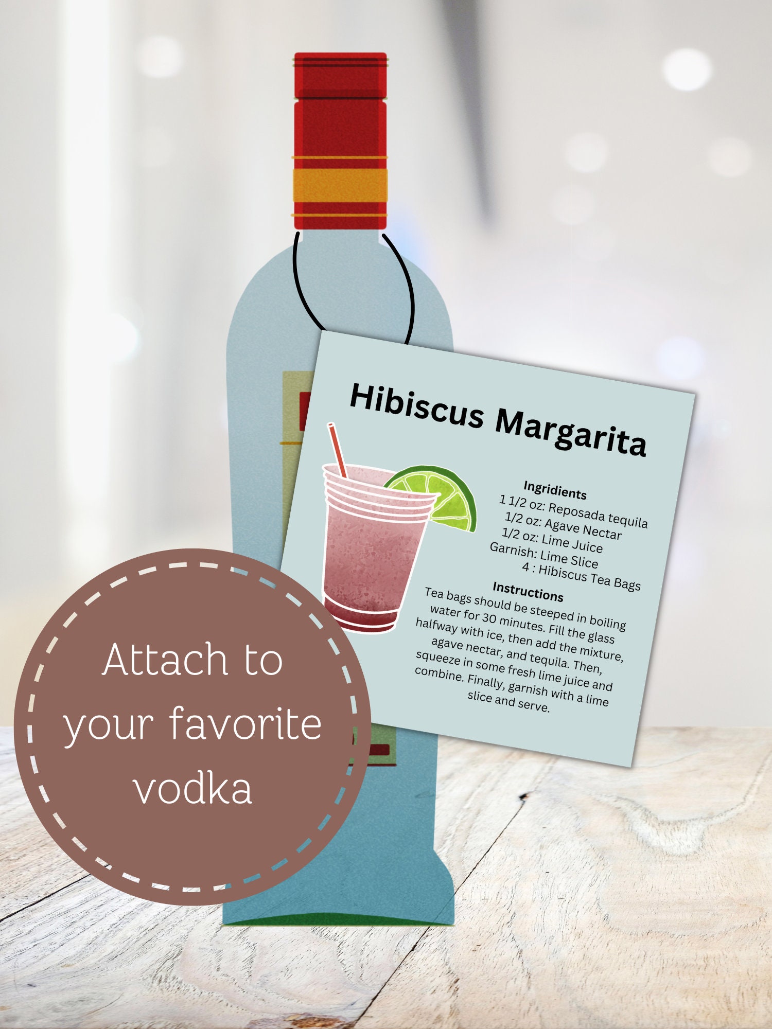 Hibiscus Margarita Recipe Card | Cocktail Recipe | Drink Card | Recipe Wall Art | Printable ...