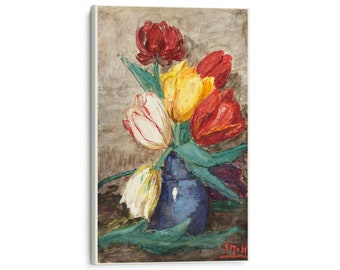 Tulips in a Vase by Sientje Mesdag-Van Houten Canvas Wall Art Print