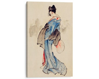 Woman Kimono 1849 by Katsushika Hokusai Canvas Wall Art Print
