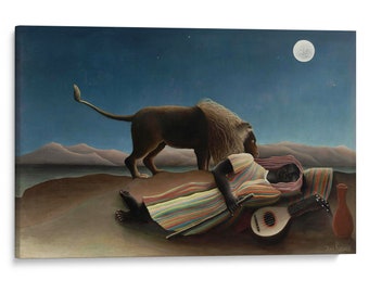 The Sleeping Gypsy La Bohemienne Endormie 1897 by Henri Rousseau Canvas Wall Art Print