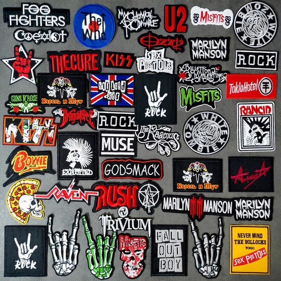 Rock Band Music Iron on Patches For Clothing Jackets Badges Metal