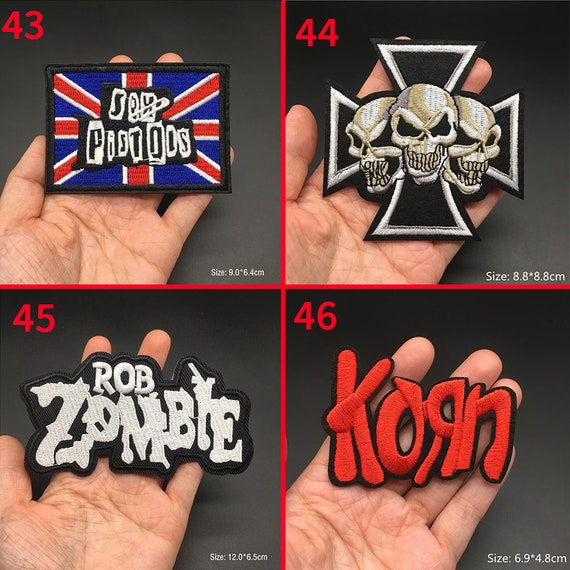20 Pieces Rock Punk Band Patch Embroidered Iron-on Patches for Halloween  Jackets