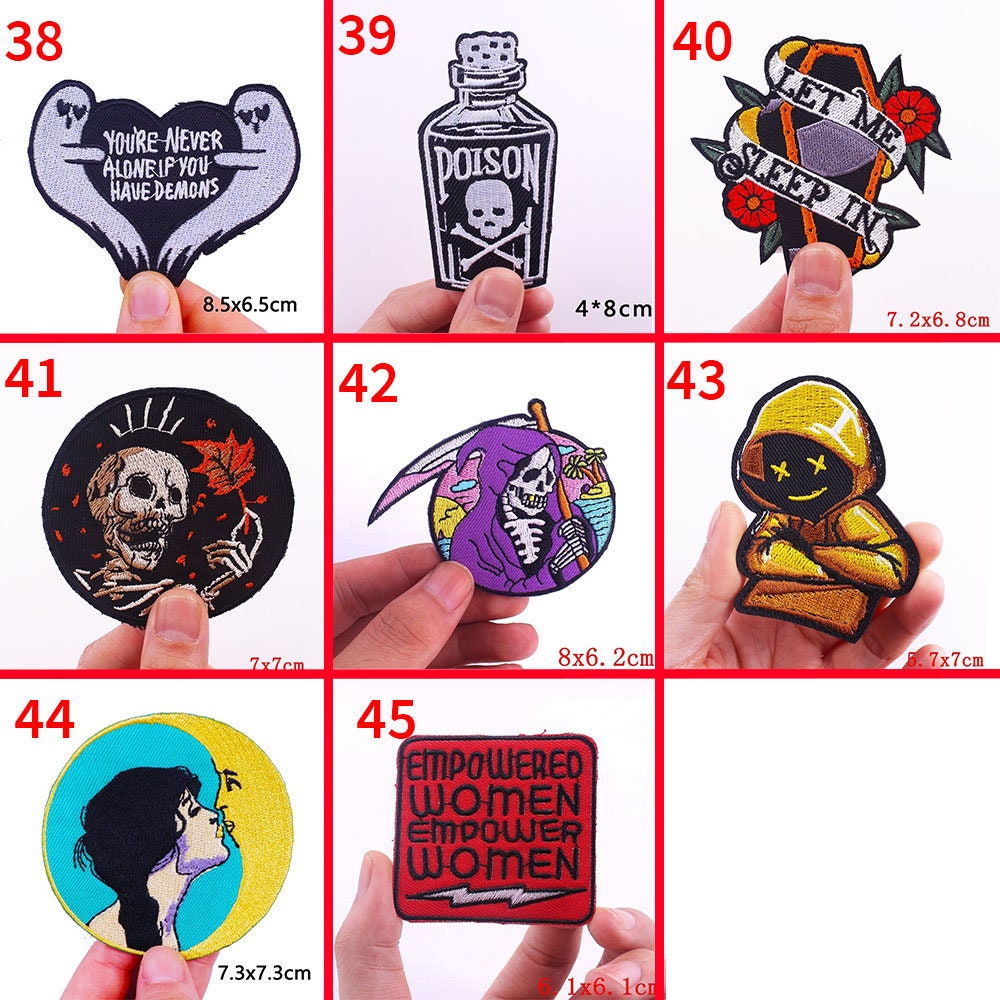 Anime Patches Iron on Clothes, Kawaii Embroidered Patch, Patch for Jacket 