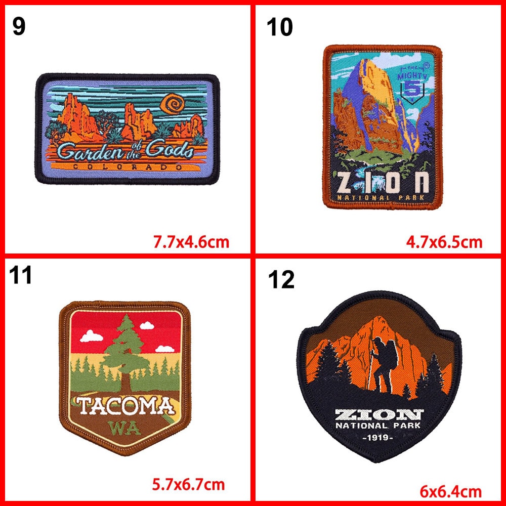 CHBROS 15 Pcs Assorted Embroidered Patch, Outdoor Adventure Patches  Applique, Iron on Patches or Sewing Patches for Clothing Jackets T-Shirt