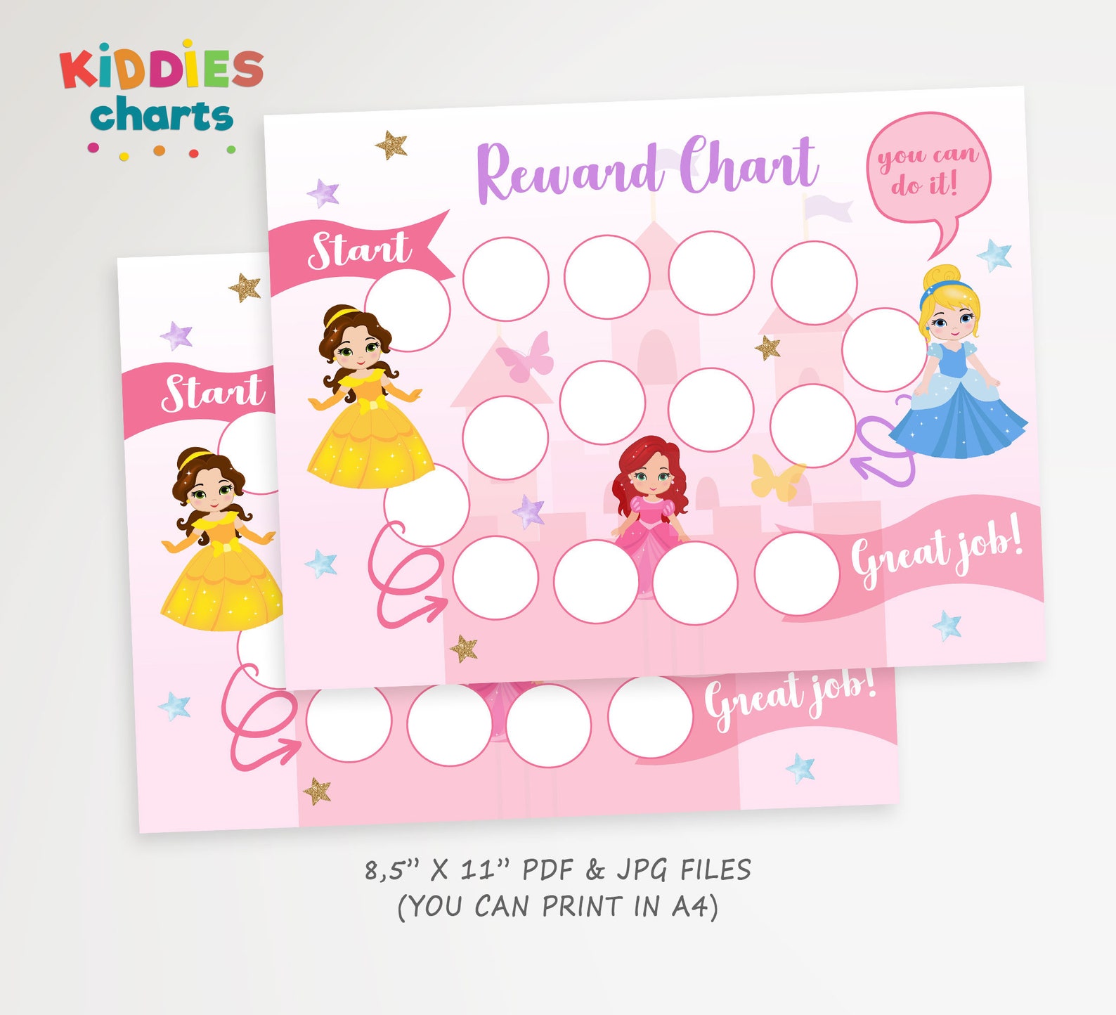 Princess Toddler Chart Printable Behavior Chart Instant | Etsy